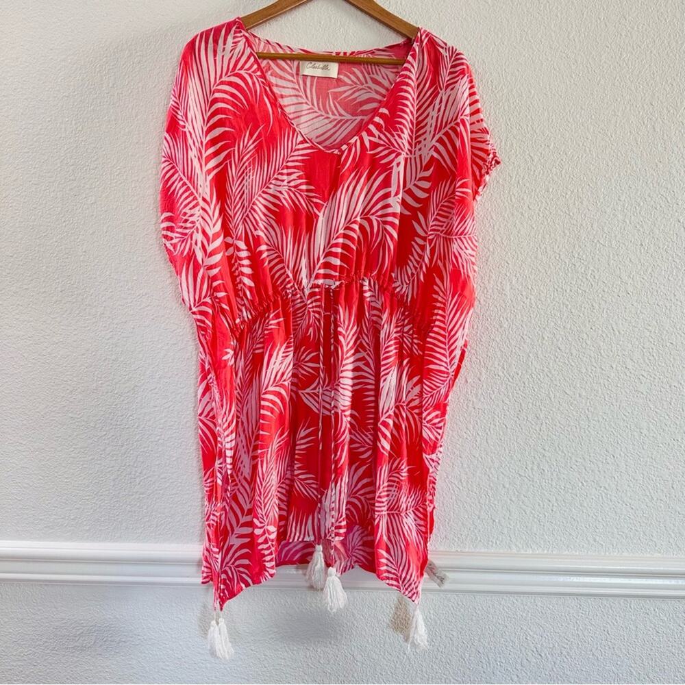 Cleobella Coral Palm Leaf Swimsuit Cover up Dress Size Medium